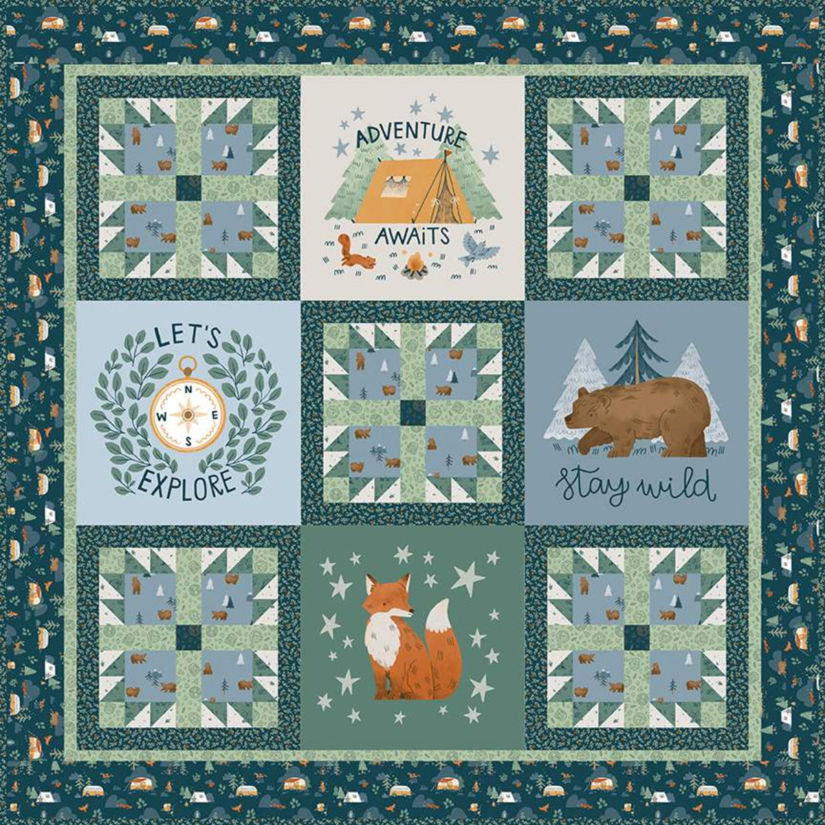 Camp Woodland Panel Quilt Kit - Riley Blake Designs - Image 5