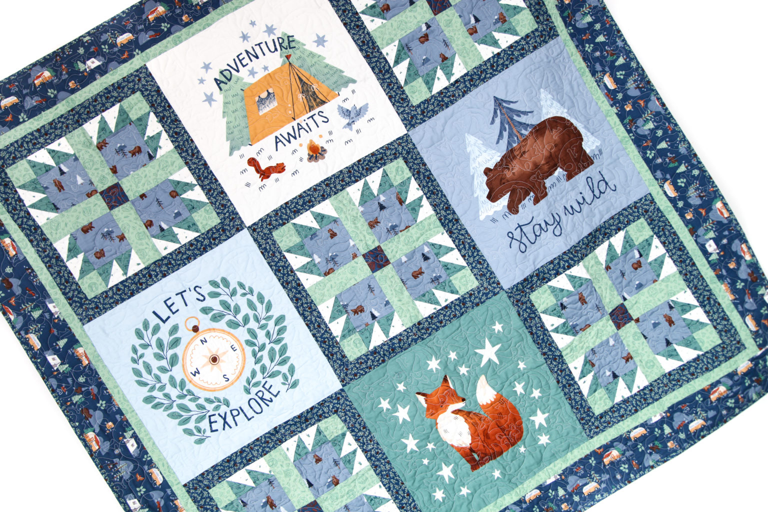 Camp Woodland Panel Quilt Kit - Riley Blake Designs - Image 3