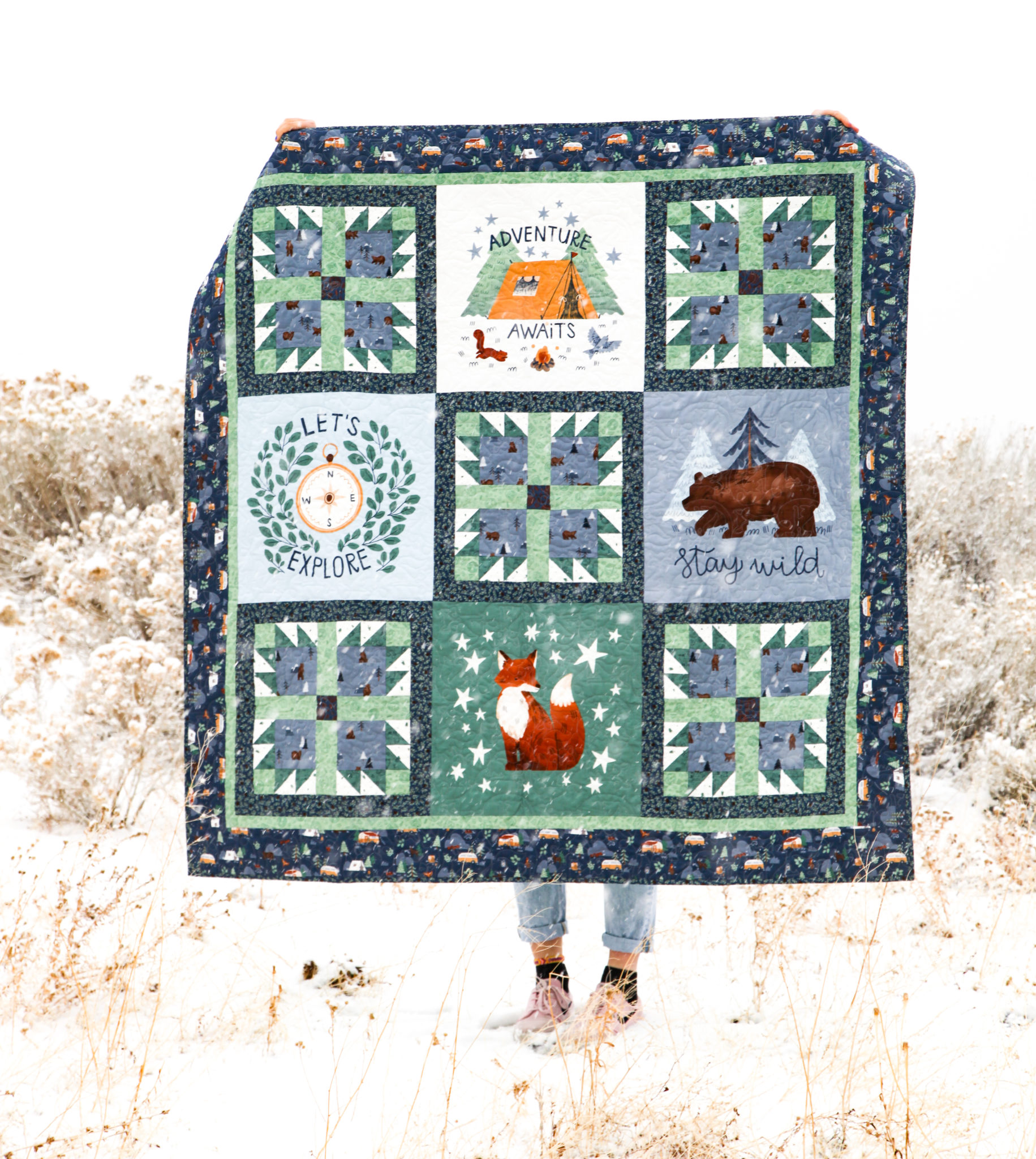 Camp Woodland Panel Quilt Kit - Riley Blake Designs - Image 2