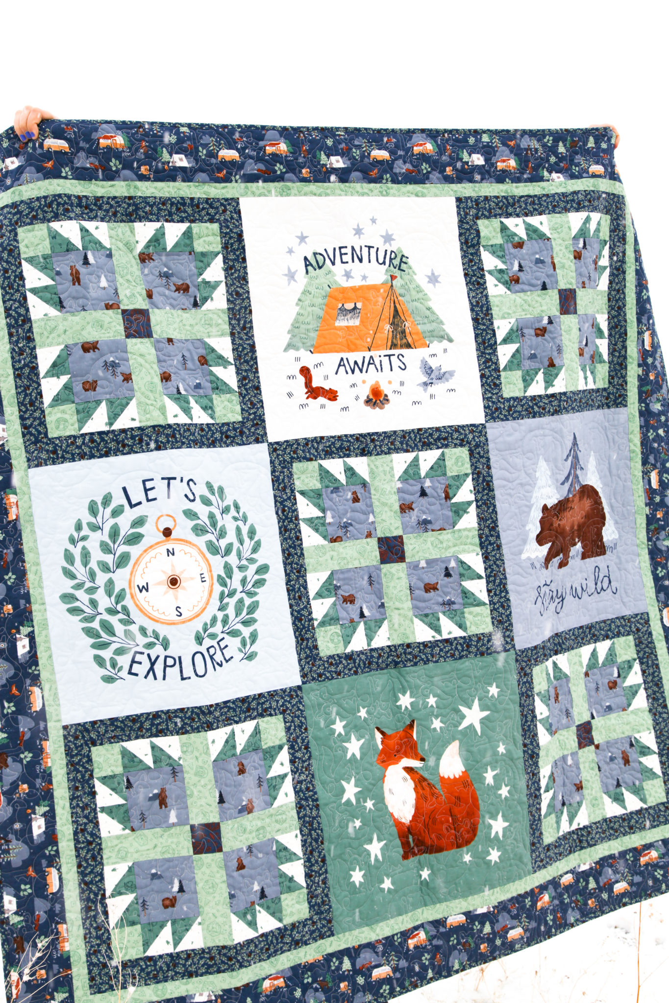Camp Woodland Panel Quilt Kit - Riley Blake Designs - Image 4