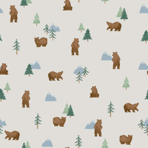 Camp Woodland Grizzly Bears Off White - Yardage