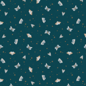 Camp Woodland Moths Navy - Yardage