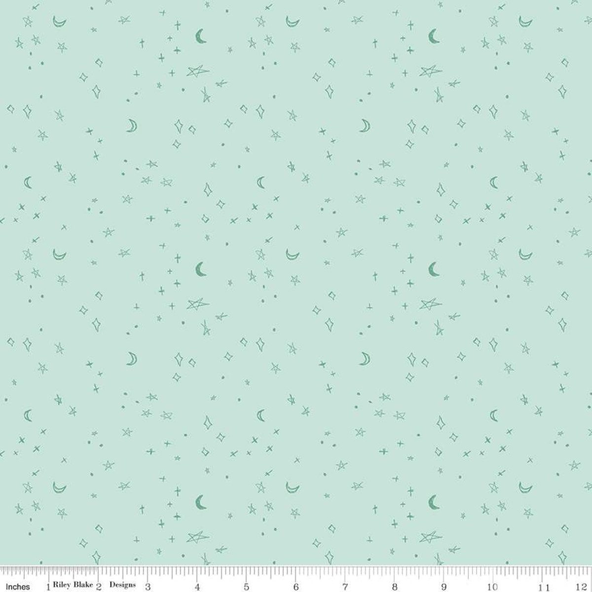 Flannel Sleep Tight Stars Mint - Yardage