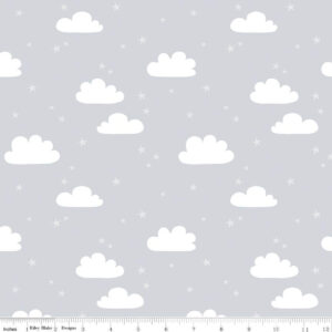 Flannel Baby Bear Gray Clouds - Yardage
