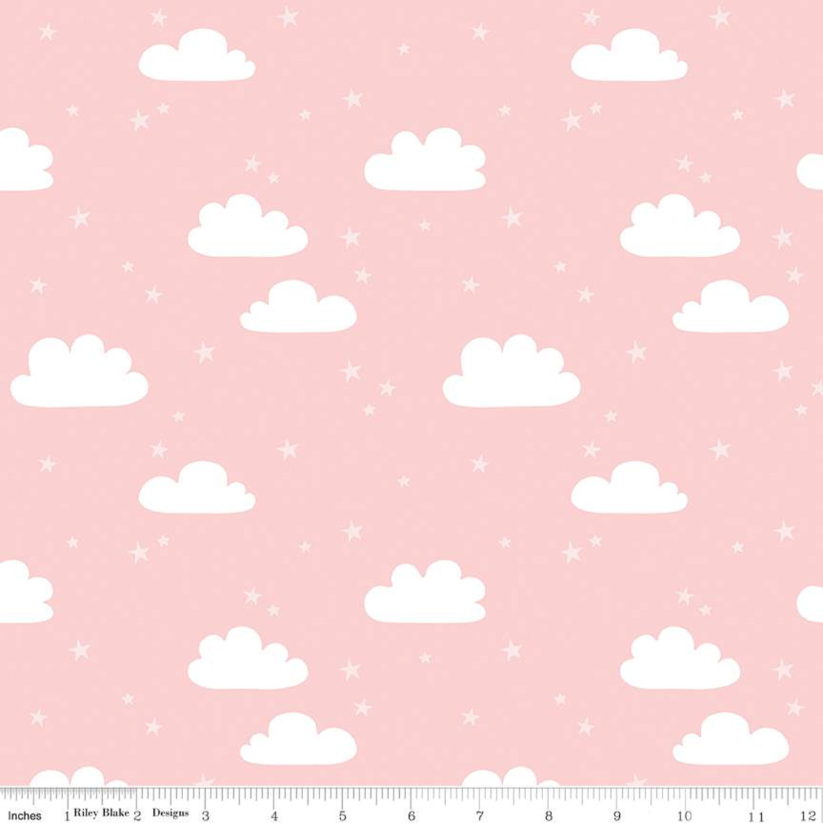 Flannel Baby Bear Pink Clouds - Yardage