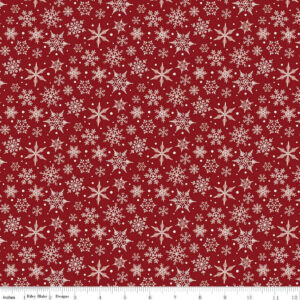 Flannel Christmas Traditions Red Snowflakes - Yardage