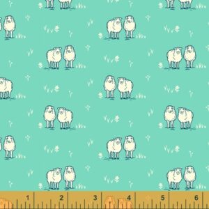 Homestead Life Aqua Hey Ewe - Yardage