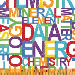 It's Elementary Word Science White - Yardage