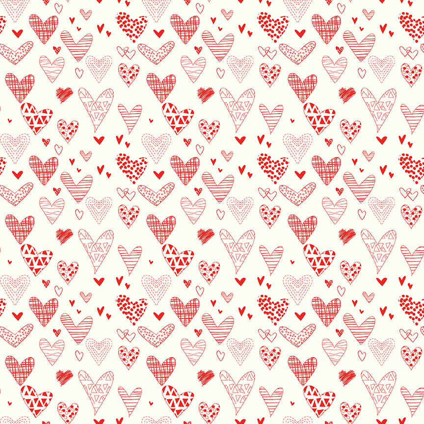 From the Heart Hearts Cream - Yardage