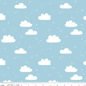 Flannel Baby Bear Blue Clouds - Yardage