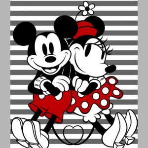 Mickey & Minnie Stripe Panel - Springs Creative