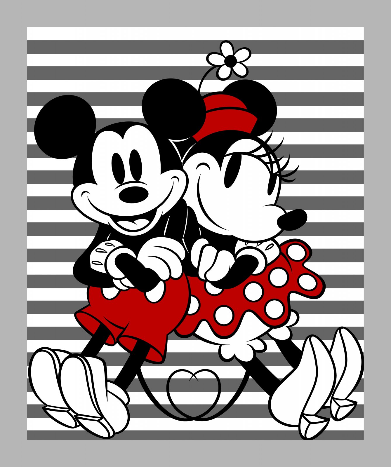 Mickey & Minnie Stripe Panel - Springs Creative