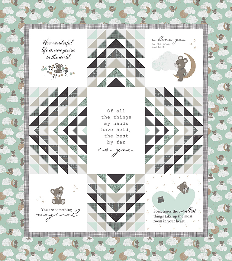 Sleep Tight Mint Quilt Kit - Riley Blake Designs