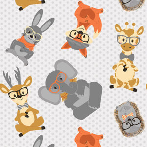 Wild & Free Multi Tossed Animals - Yardage