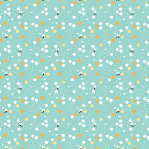Strawberry Honey Beehive Aqua - Yardage