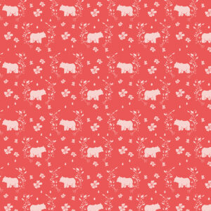Strawberry Honey Bears Cayenne - Yardage