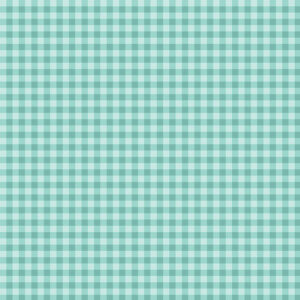 Strawberry Honey Gingham Aqua - Yardage