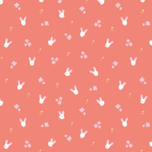 Easter Egg Hunt Coral Bunnies - Yardage