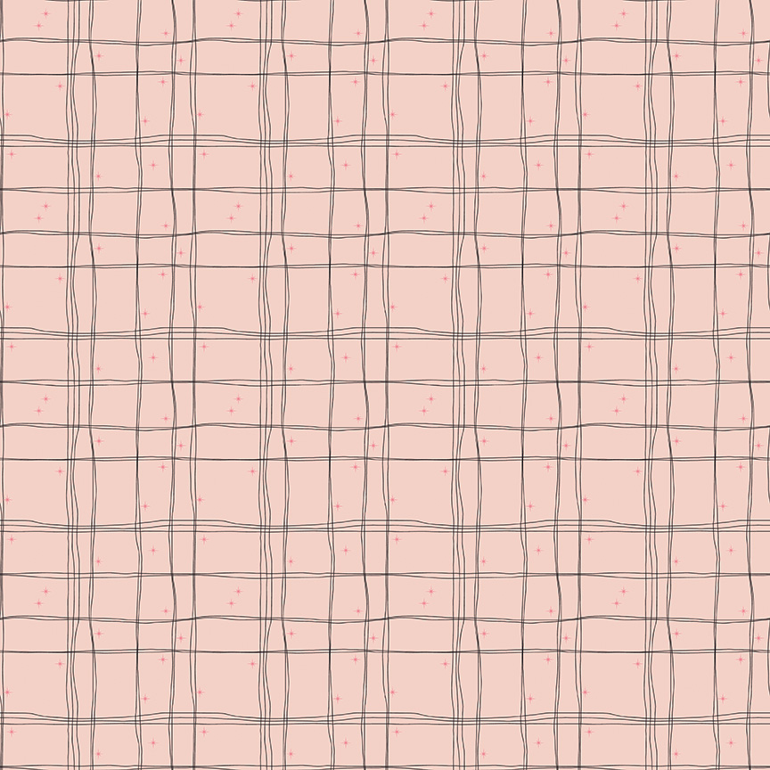 Mod Meow Plaid Blush - Yardage