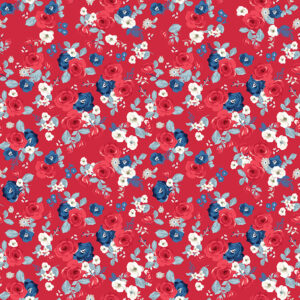 Land of Liberty Floral Red - Yardage