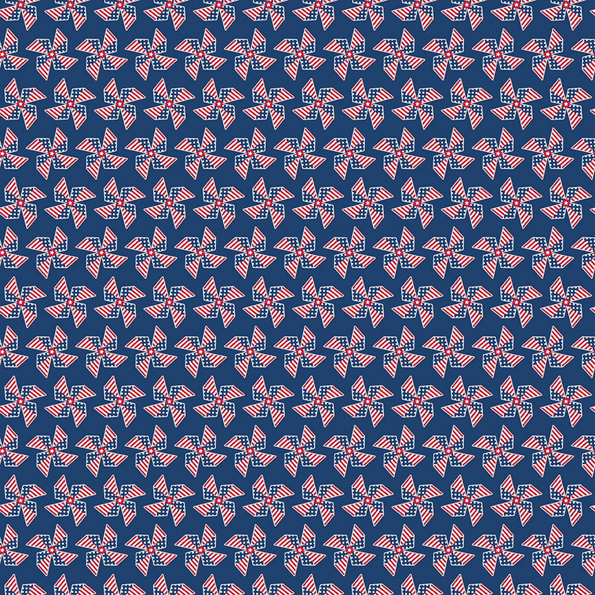 Land of Liberty Navy Pinwheels - Yardage
