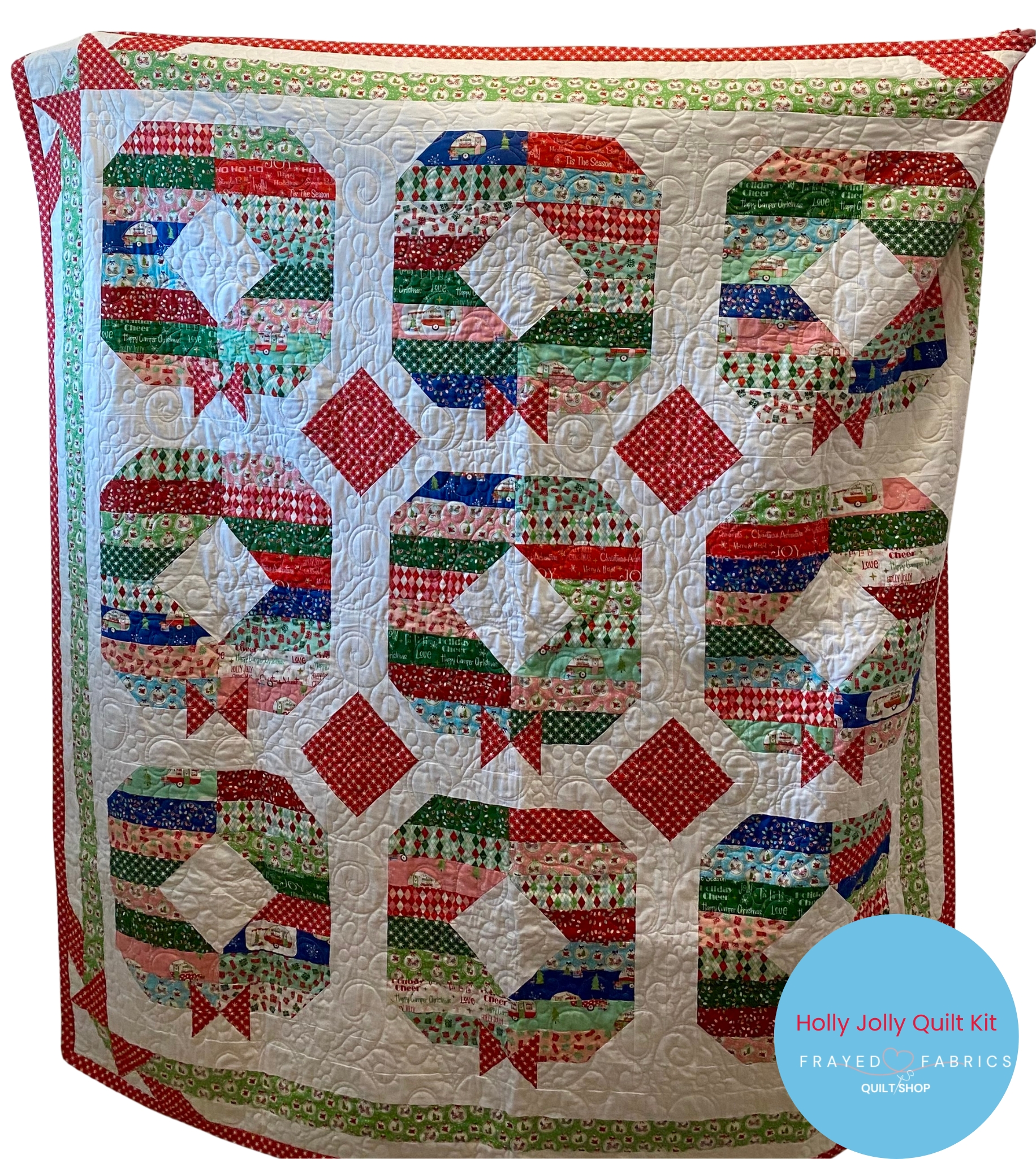 Christmas Adventure Holly Jolly Wreath Quilt Kit - Riley Blake Designs