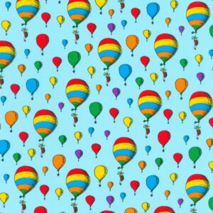 A Little Dr. Seuss Balloons Blue - Yardage