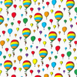 A Little Dr. Seuss Balloons White - Yardage