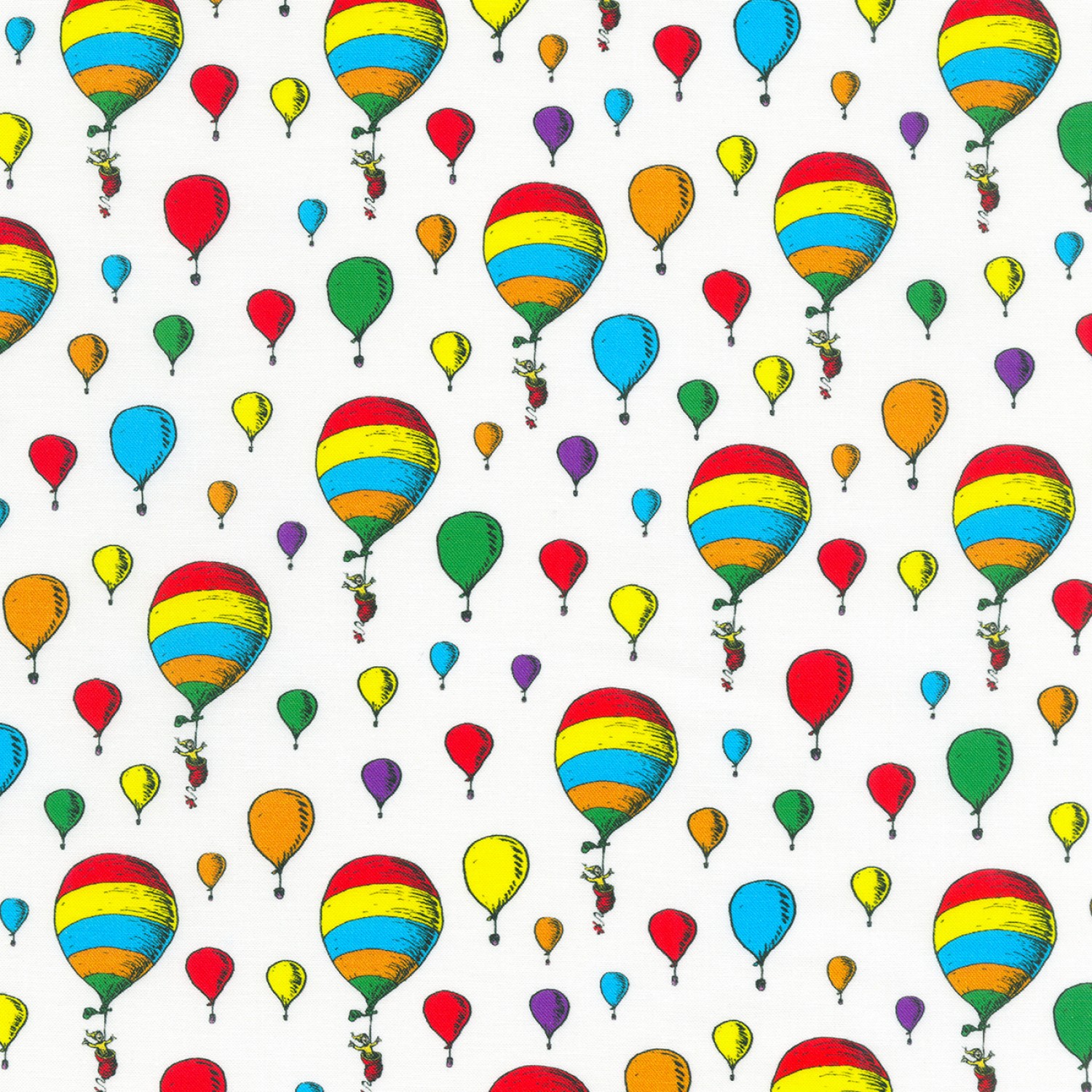 A Little Dr. Seuss Balloons White - Yardage