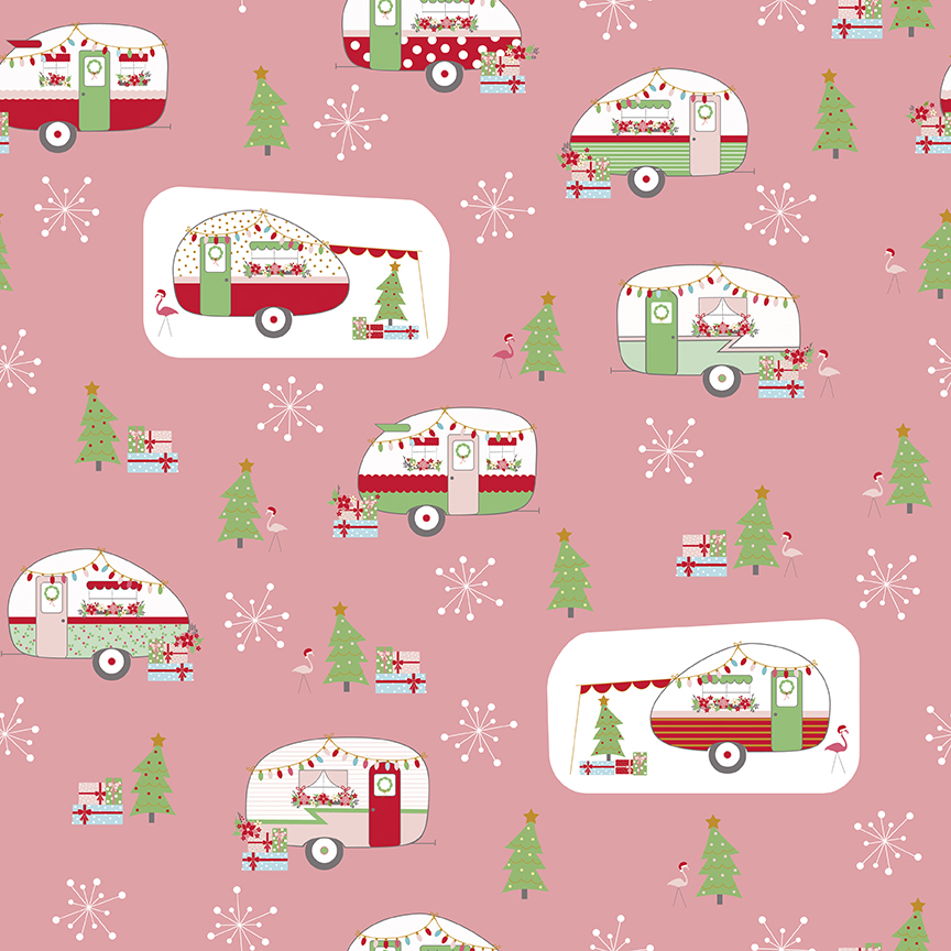 Christmas Adventure Main Peony - Yardage