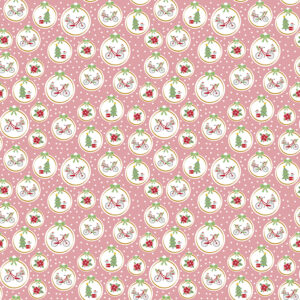 Christmas Adventure Ornaments Peony Sparkle - Yardage