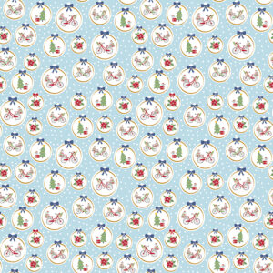 Christmas Adventure Ornaments Waterfall Sparkle - Yardage