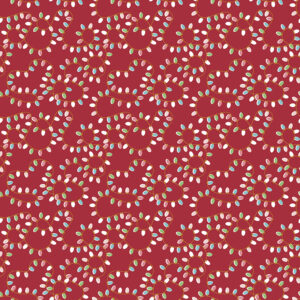 Christmas Adventure Lights Red Sparkle - Yardage