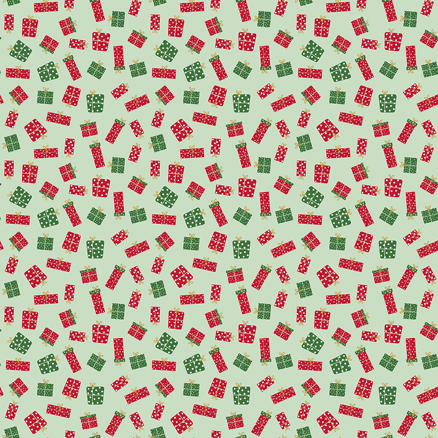 Christmas Adventure Gifts Sweet Mint Sparkle - Yardage