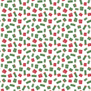 Christmas Adventure Gifts White Sparkle - Yardage