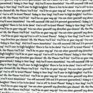 A Little Dr. Seuss Text Black - Yardage