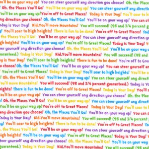 A Little Dr. Seuss Text White - Yardage