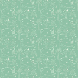Eat Your Veggies! Dinosaurs Teal - Yardage