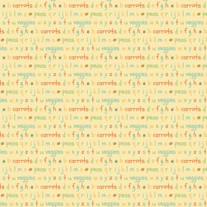 Eat Your Veggies! Alphabet Yellow - Yardage