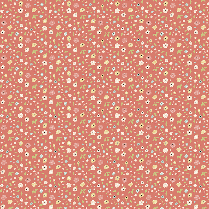 Joy in the Journey Blossoms Coral - Yardage