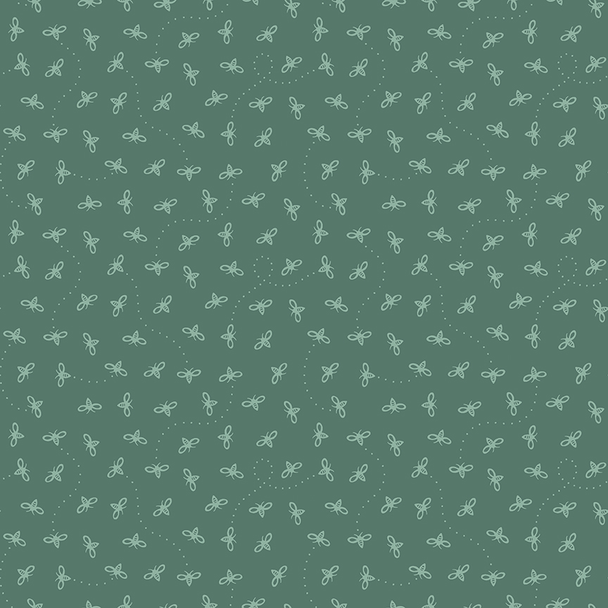 Harmony Bees Teal - Yardage