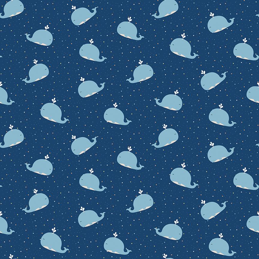 Juvenile Flannel Whales 5" stacker - Riley Blake Designs - Image 4