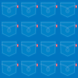Juvenile Flannel Down on the Farm Pockets Blue - Yardage