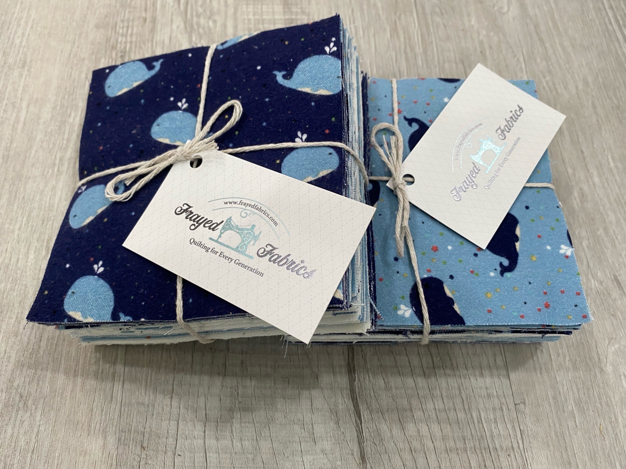 Juvenile Flannel Whales 5" stacker - Riley Blake Designs