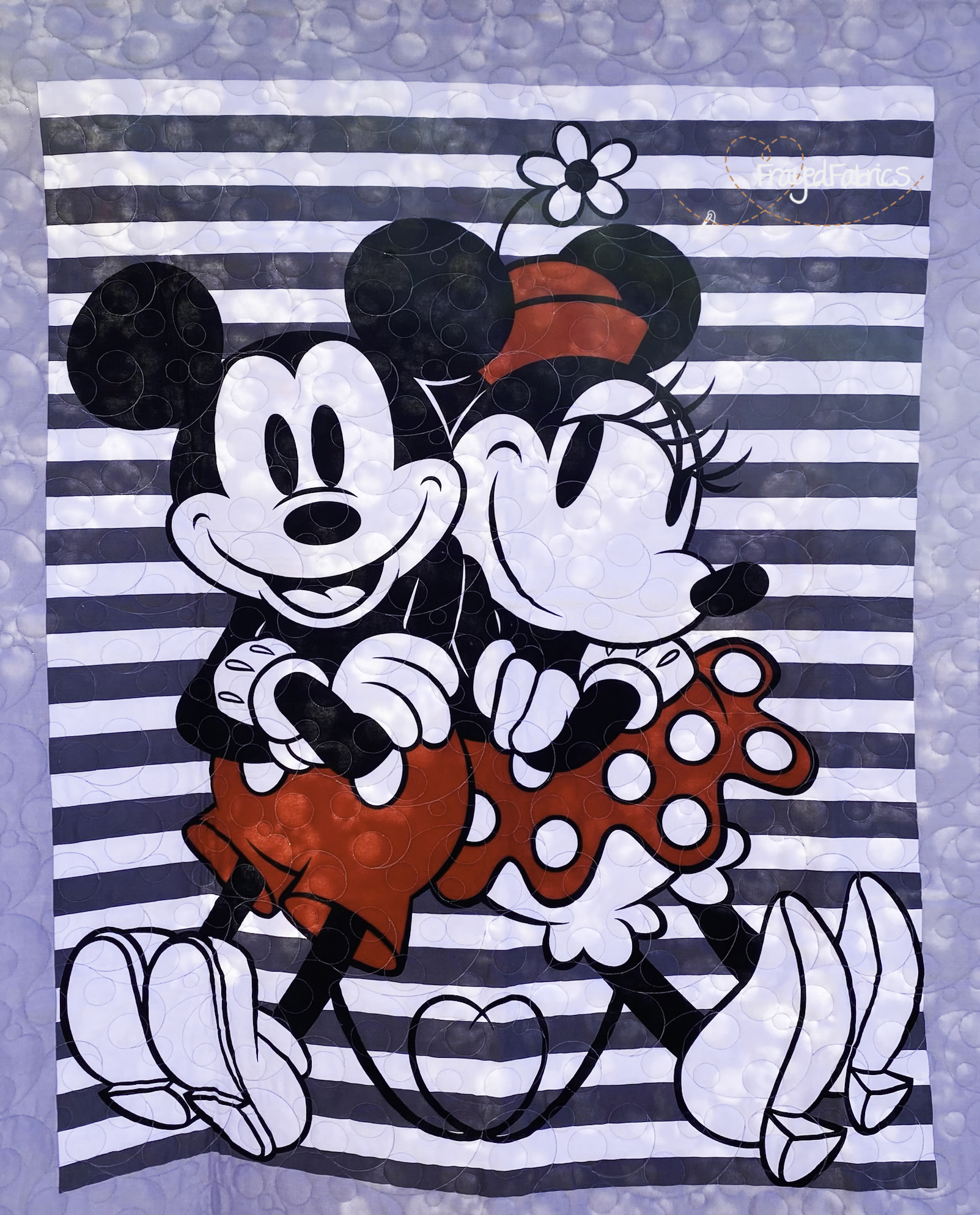 Disney Cross Stitch Mickey And Minnie Baby Quilt Kit