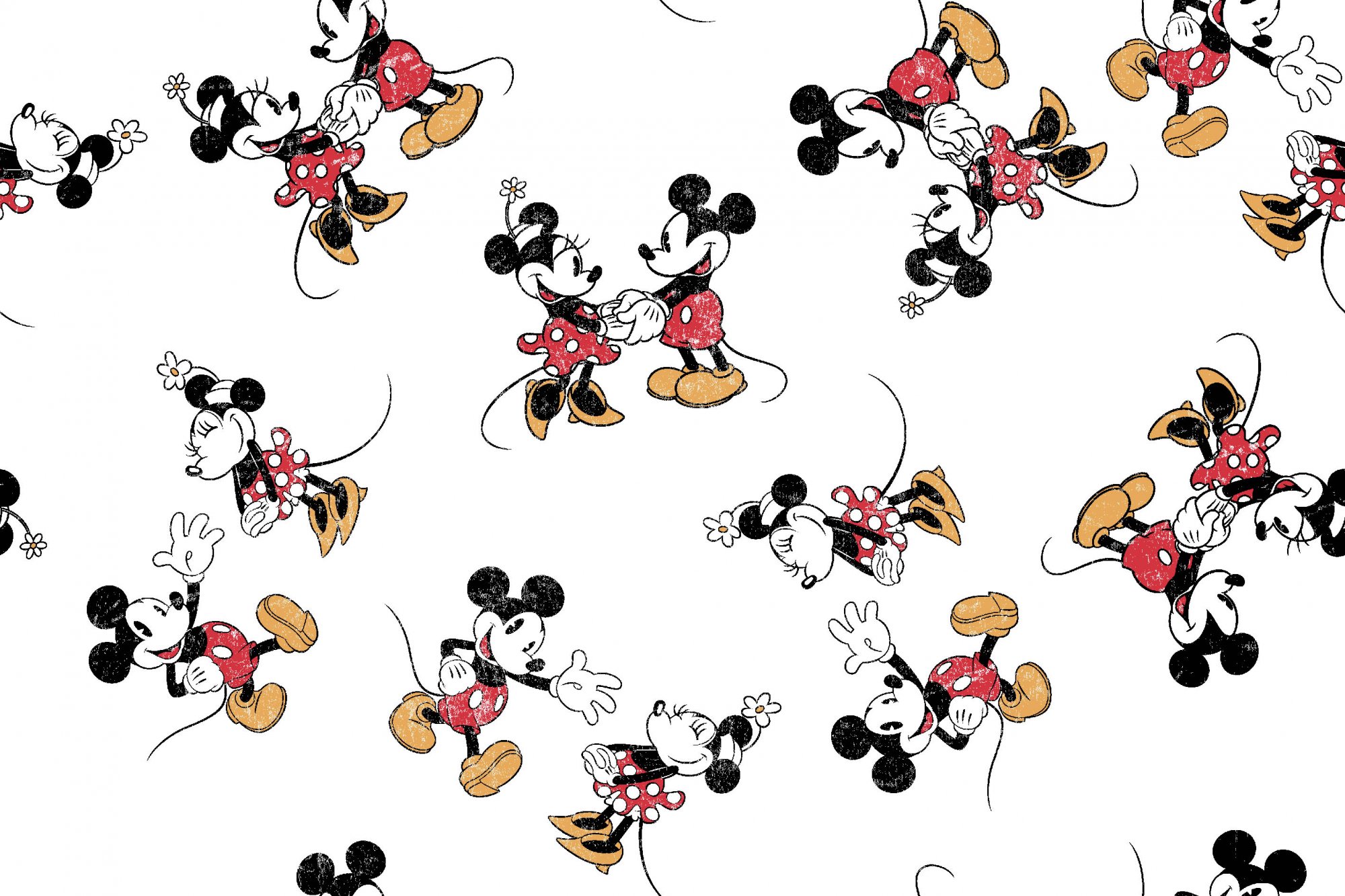 Mickey & Minnie Vintage Mouse Scattered - Yardage