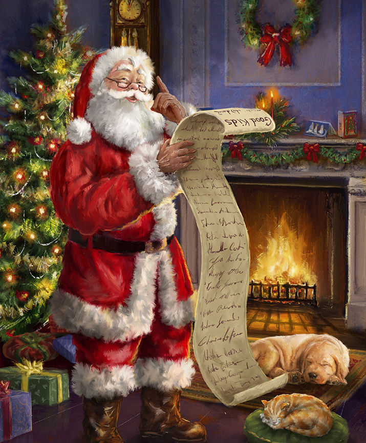 Christmastime is Here Naughty or Nice Panel - Riley Blake Designs