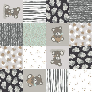 Sleep Tight Cheater Gray Sparkle - Yardage