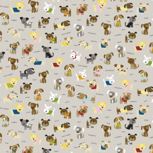 Cooper Dogs Taupe - Yardage