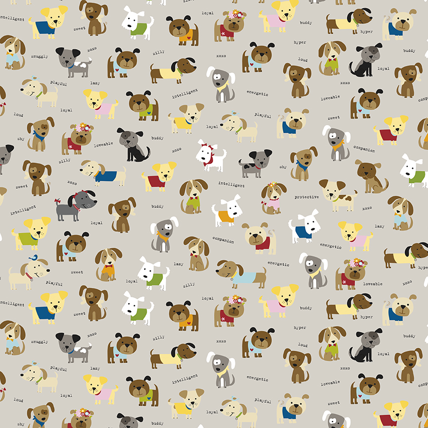 Cooper Dogs Taupe - Yardage